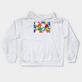 Colorful mosaic made of backlit agate stones Kids Hoodie